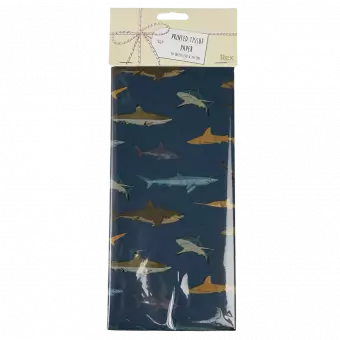 Sharks tissue paper sheets in packaging