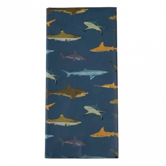 Tissue paper sheets with print of various sharks
