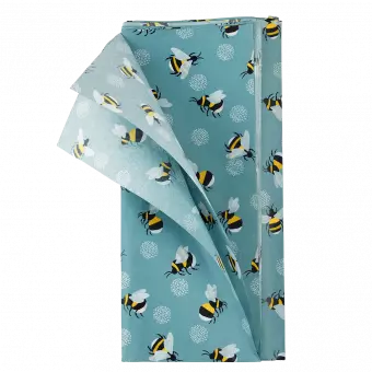 Bumblebee tissue paper pack with 2 sheets unfurled