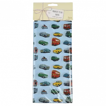 Road Trip tissue paper sheets in packaging