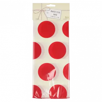 Red on white Spotlight tissue paper sheets in packaging