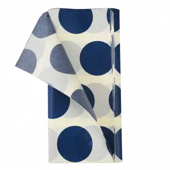 Navy on white Spotlight tissue paper pack with 1 sheet unfurled