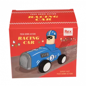 Push Down Action Racing Car Blue