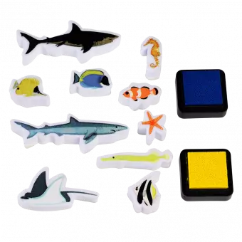 Ocean Set Of Mini Stamps