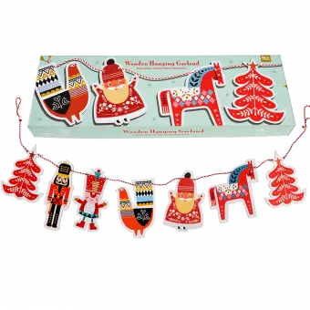 Wooden Hanging Christmas Garland
