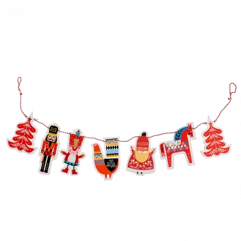 Wooden Hanging Christmas Garland