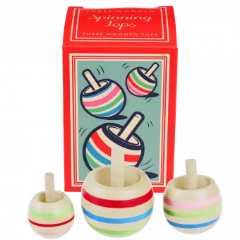 Wooden Spinning Tops (set Of 3)
