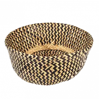 Medium Black Zigzag Seagrass Basket