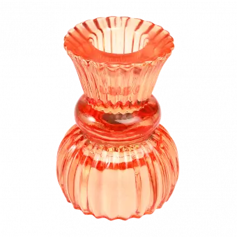 Double Ended Burnt Orange Glass Candlestick