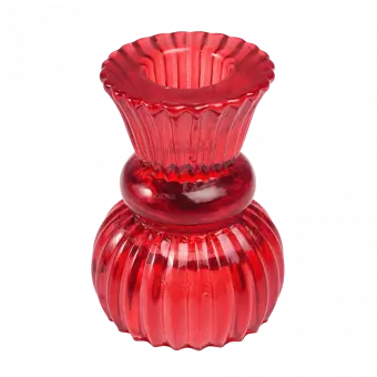 Double Ended Red Glass Candlestick