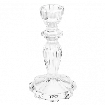 Tall Clear Glass Candlestick Holder