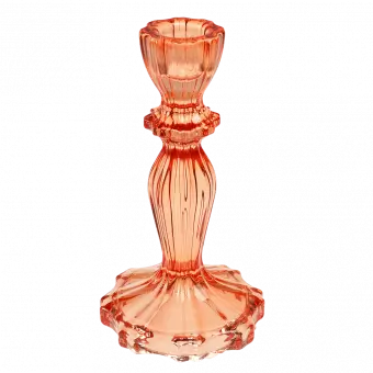 Tall Burnt Orange Glass Candlestick