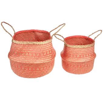 Large Coral Seagrass Basket