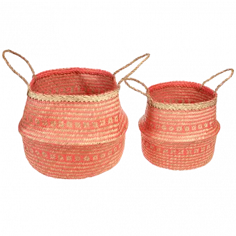 Small Coral Seagrass Basket