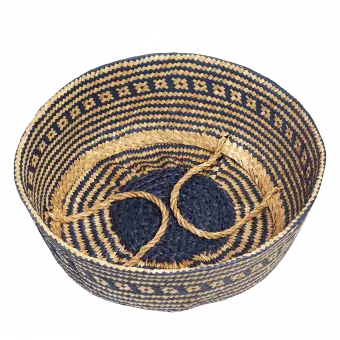 Large Navy Blue Seagrass Basket