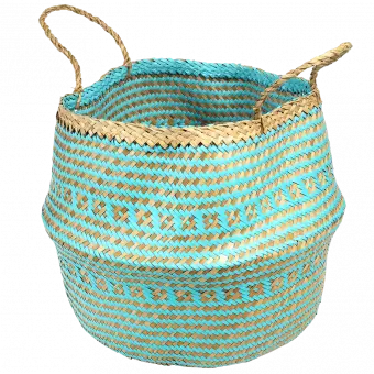 Large Turquoise Seagrass Basket