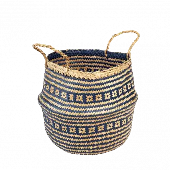 Small Navy Blue Seagrass Basket
