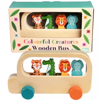 Colourful Creatures Wooden Bus