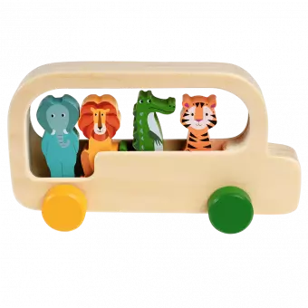 Colourful Creatures Wooden Bus