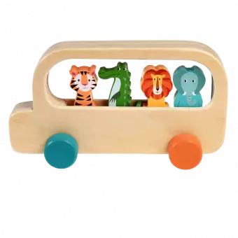 Colourful Creatures Wooden Bus