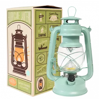 Aqua Led Hurricane Lantern