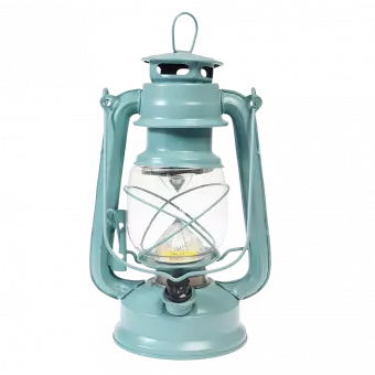 Light Blue Led Hurricane Lantern