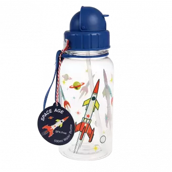 Clear Space Age Kids Water Bottle 500ml
