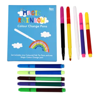 Magic rainbow colour change pens