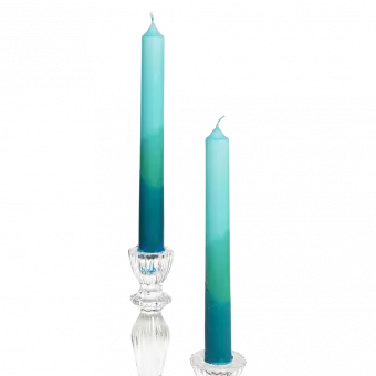 Dip Dye Candles Light Blue, Aquamarine And Dark Blue (set Of 4)