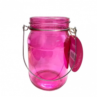 Pink Jam Jar Tealight Holder