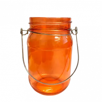 Orange Jam Jar Tealight Holder