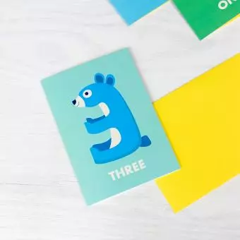 Bear 'three' Birthday Card