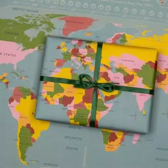 World Map Wrapping Paper (5 Sheets)