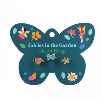 Glitter Rings - Fairies In The Garden (set Of 3)