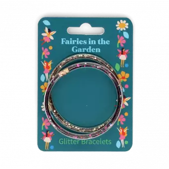 Set of 2 glitter bracelets - Fairies in the garden