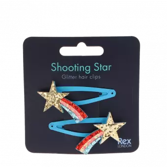 Shooting Star Glitter Hair Clips (set Of 2)