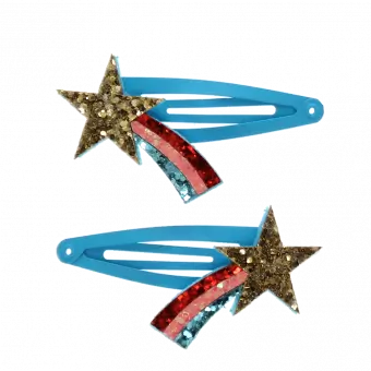 Shooting Star Glitter Hair Clips (set Of 2)