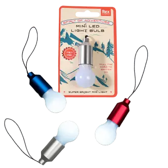 Mini LED light bulb keyrings