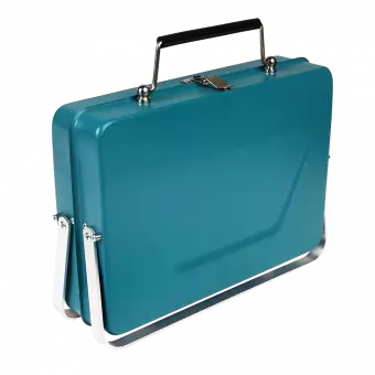 Portable Suitcase Bbq in Blue