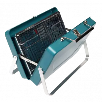 Portable Suitcase Bbq in Blue
