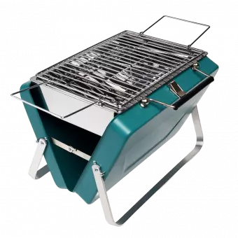 Portable Suitcase Bbq in Blue