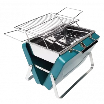 Portable Suitcase Bbq in Blue