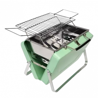 Portable Suitcase Bbq - Green