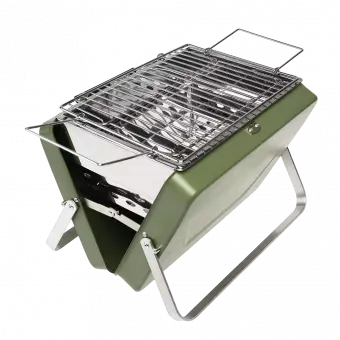 Portable Suitcase Bbq - Dark Green