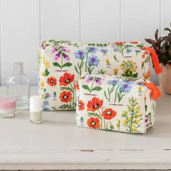 Quilted Makeup Bag - Wild Flowers