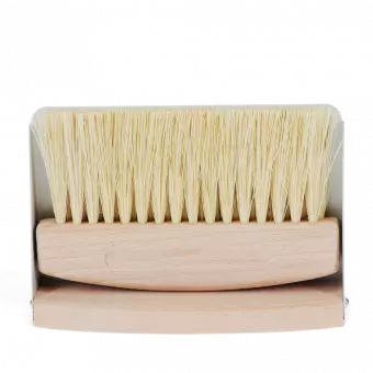 Wooden Table Brush And Pan Set - Soft Grey