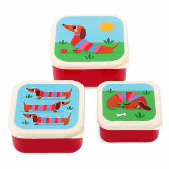 Snack Boxes (set Of 3) - Sausage Dog
