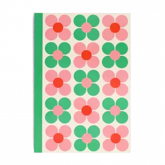 A5 Notebook - Pink And Green Daisy