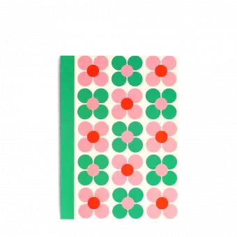 A6 Notebook - Pink And Green Daisy