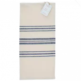 Pure Belgian Linen Tea Towel - Blue Stripe